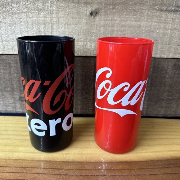 Lot Of 2 Coca Cola And Coca Cola Zero Drink Glasses Tumblers - Picture 1 of 6